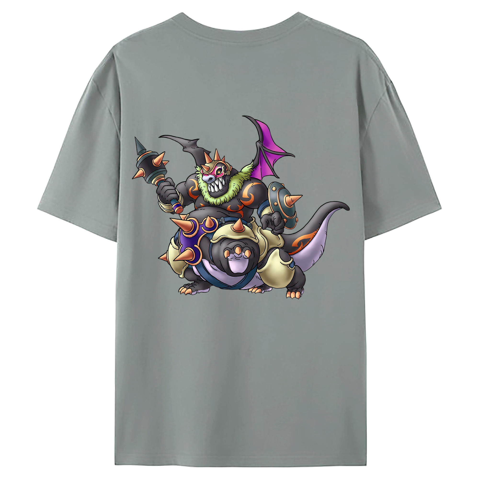（画像用） ドラゴンクエスト Doragon Kuesuto Dragon Quest 綿100％ メンズ半袖Tシャツ（バックプリント） 通気性